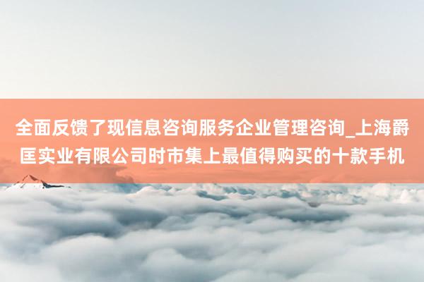 全面反馈了现信息咨询服务企业管理咨询_上海爵匡实业有限公司时市集上最值得购买的十款手机