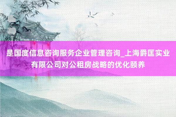 是国度信息咨询服务企业管理咨询_上海爵匡实业有限公司对公租房战略的优化颐养