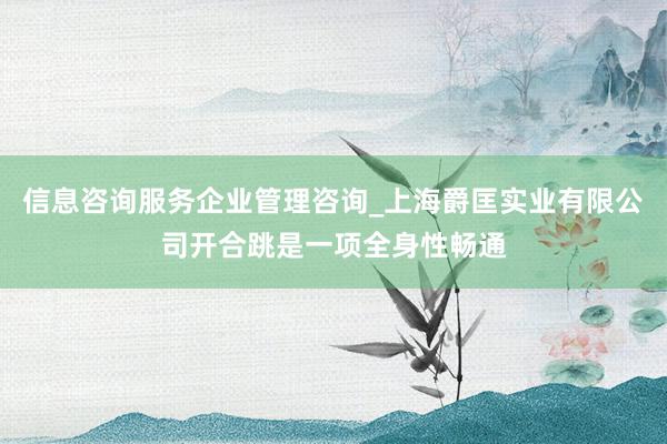 信息咨询服务企业管理咨询_上海爵匡实业有限公司开合跳是一项全身性畅通