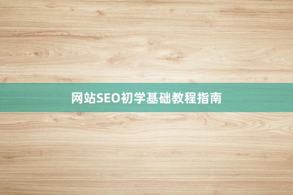 网站SEO初学基础教程指南